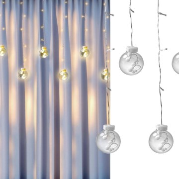 WISH BALLS LED-függöny, 108 LED, 8 üzemmód, 4,5 m, meleg fehér