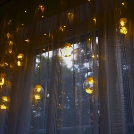 WISH BALLS LED-függöny, 108 LED, 8 üzemmód, 4,5 m, meleg fehér