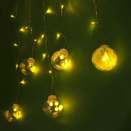 WISH BALLS LED-függöny, 108 LED, 8 üzemmód, 4,5 m, meleg fehér