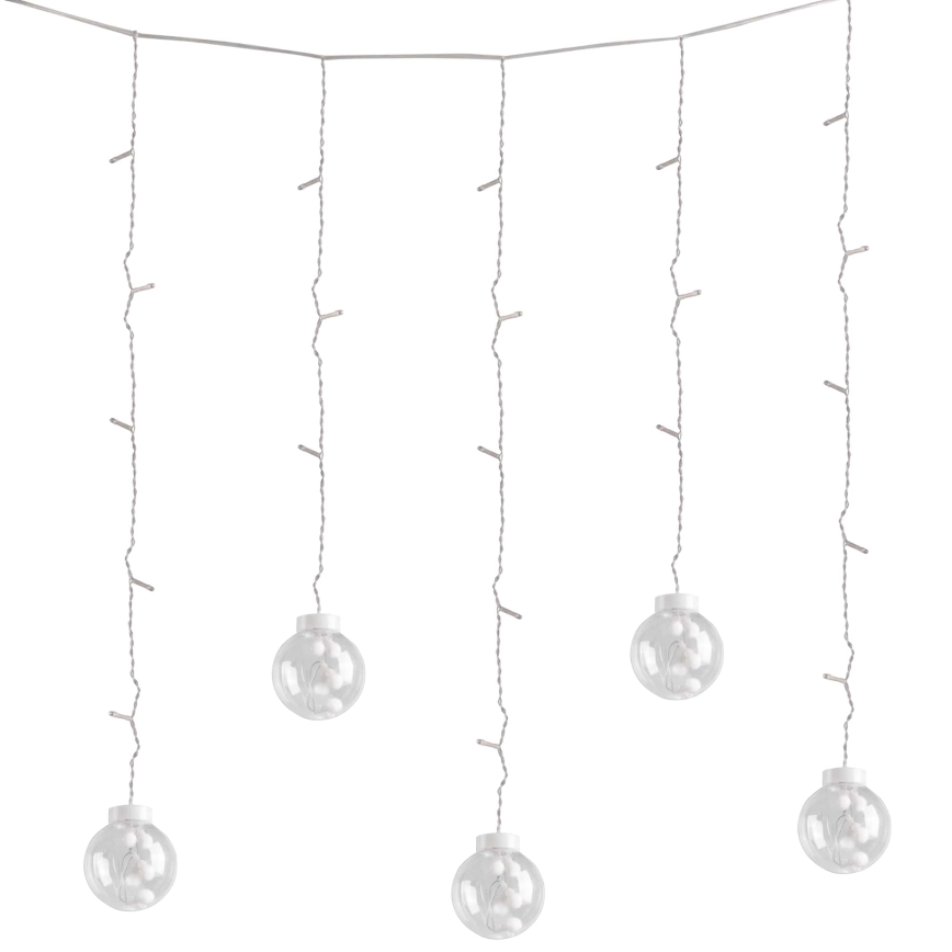 WISH BALLS LED-függöny, 108 LED, 8 üzemmód, 4,5 m, meleg fehér