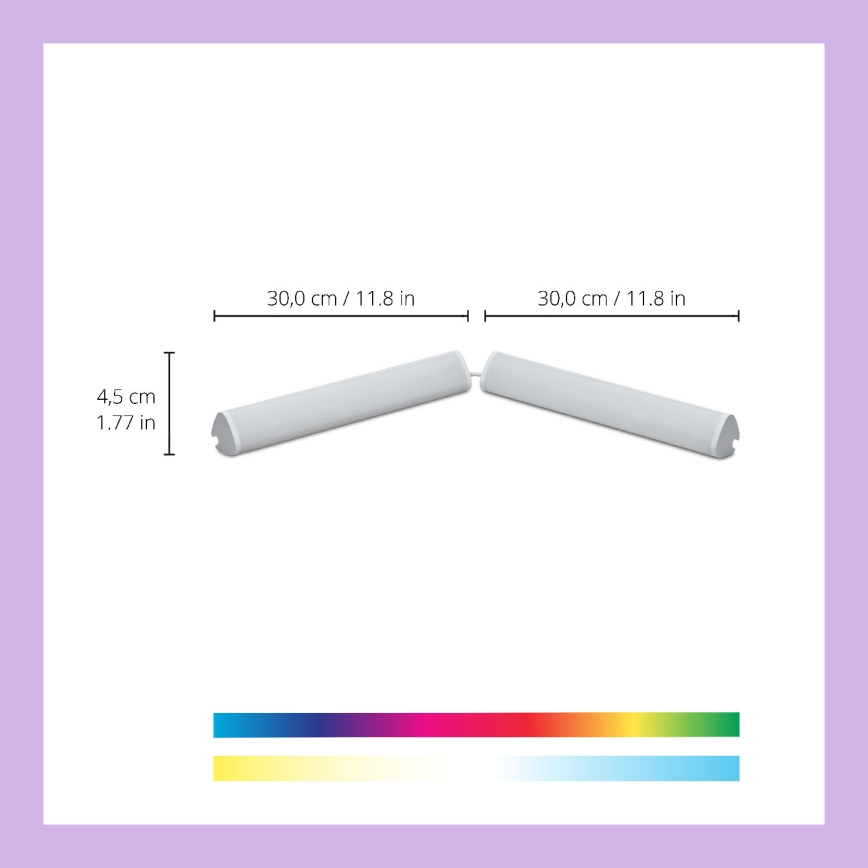 WiZ - KÉSZLET 2x LED RGBW Dimmelhető lámpa BAR LED/5,5W/230V 2200-6500K Wi-Fi