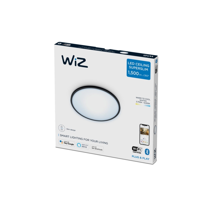 WiZ - LED Dimmelhető mennyezeti lámpa SUPERSLIM LED/16W/230V 2700-6500K Wi-Fi fekete