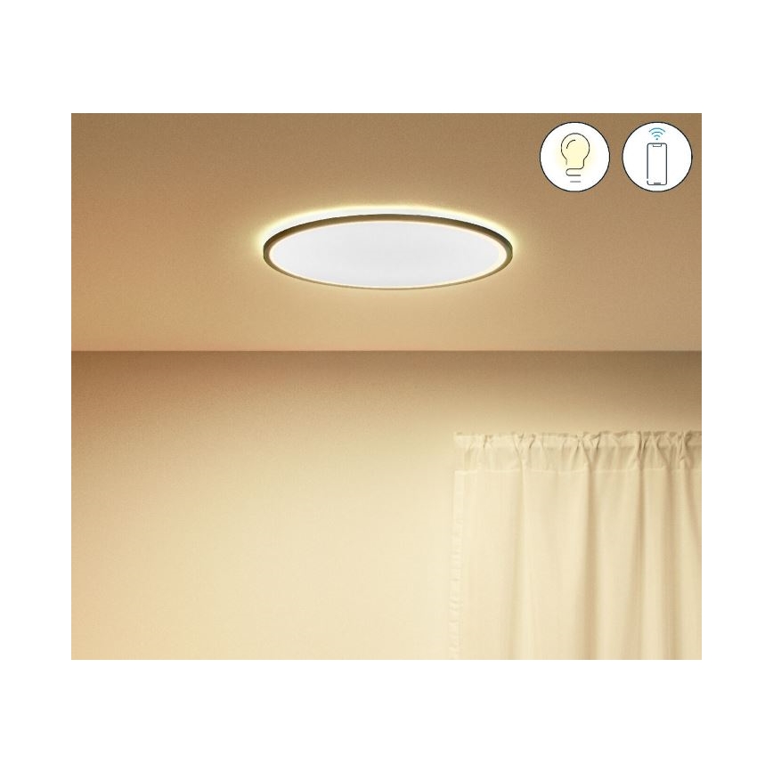 WiZ - LED Dimmelhető mennyezeti lámpa SUPERSLIM LED/22W/230V 2700-6500K fekete Wi-Fi