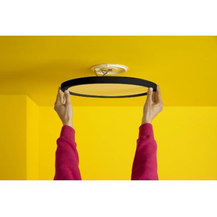 WiZ - LED RGB Dimmelhető mennyezeti lámpa SUPERSLIM LED/32W/230V 2700-6500K Wi-Fi fekete