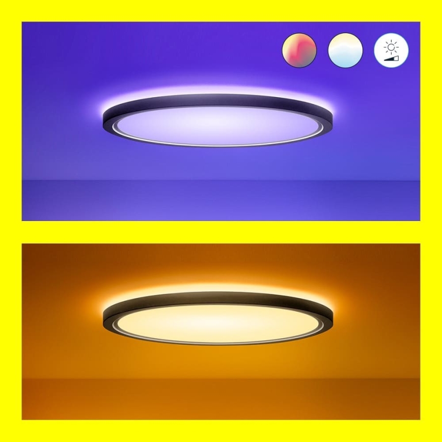 WiZ - LED RGB Dimmelhető mennyezeti lámpa SUPERSLIM LED/32W/230V 2700-6500K Wi-Fi fekete