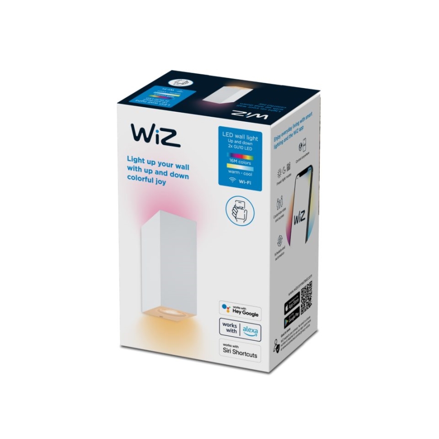 WiZ - LED RGBW Dimmelhető fali lámpa UP&DOWN 2xGU10/4,7W/230V 2200-6500K Wi-Fi CRI 90 fehér