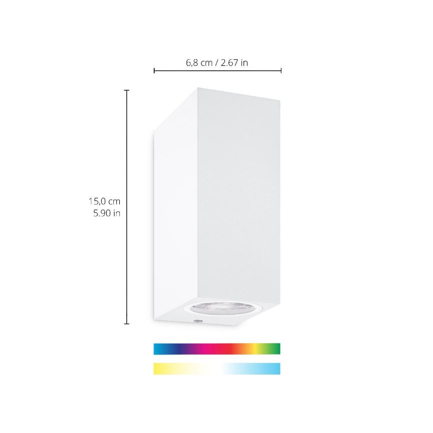 WiZ - LED RGBW Dimmelhető fali lámpa UP&DOWN 2xGU10/4,7W/230V 2200-6500K Wi-Fi CRI 90 fehér