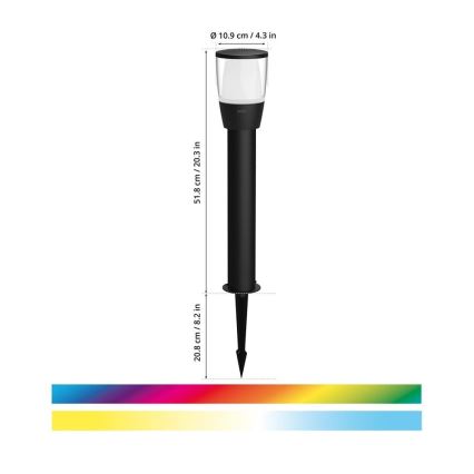 WiZ - LED RGBW dimmelhető kültéri lámpa ELPAS LED/4,8W/12/230V 2700-5000K IP65 Wi-Fi
