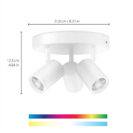 WiZ - LED RGBW dimmelhető spotlámpa IMAGEO 3xGU10/4,9W/230V 2200-6500K Wi-Fi CRI 90 fehér