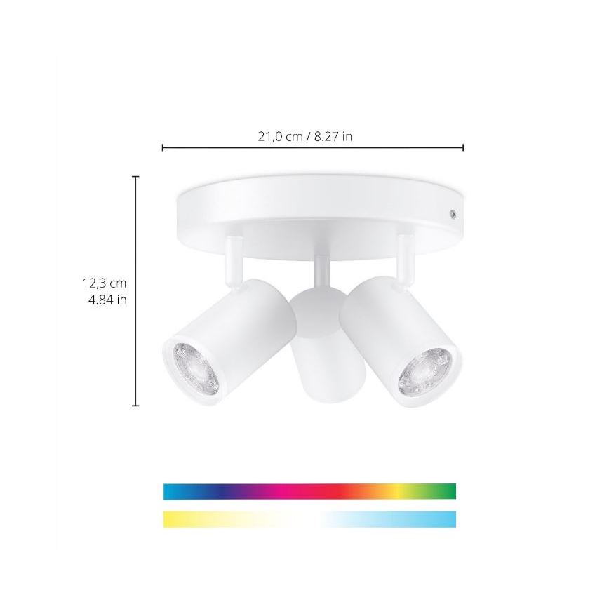 WiZ - LED RGBW dimmelhető spotlámpa IMAGEO 3xGU10/4,9W/230V 2200-6500K Wi-Fi CRI 90 fehér