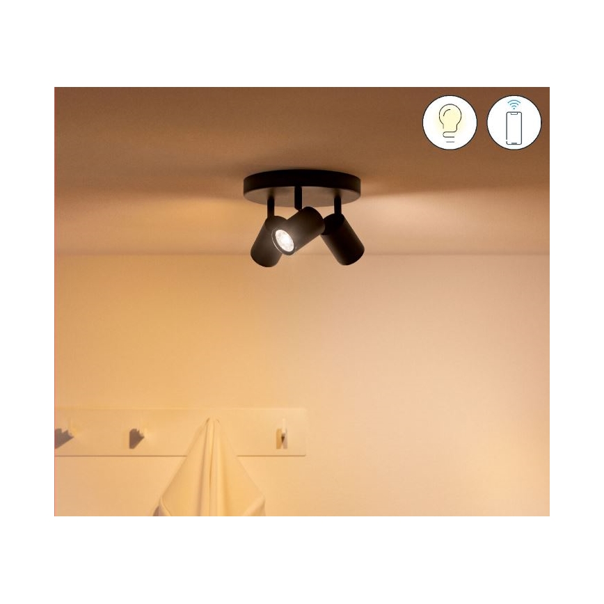 WiZ - LED RGBW Dimmelhető spotlámpa IMAGEO 3xGU10/4,9W/230V 2200-6500K Wi-Fi CRI 90 fekete