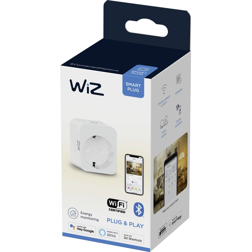 WiZ - Okos konnektor F 2300W + powermeter Wi-Fi SCHUKO