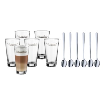WMF - Latte macchiato pohár és kanál készlet CLEVER & MORE 6 db