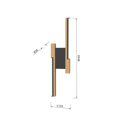 Wofi 4031-206- LED dimmelhető fali lámpa PALERMO 11W/230V kaucsukfa