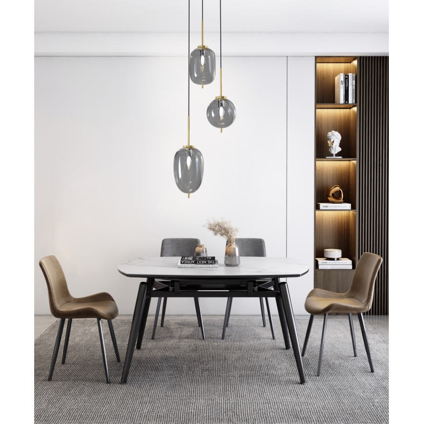 Wofi 5007-302 - Csillár zsinóron BELLEVILLE 3xE14/40W/230V fekete/arany