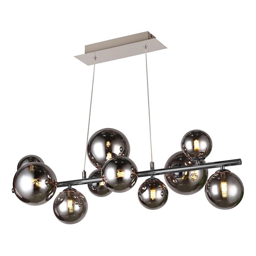 Wofi 6014.10.24.9000 - LED csillár kábelre VILLA 10xG9/3W/230V fekete/fényes króm