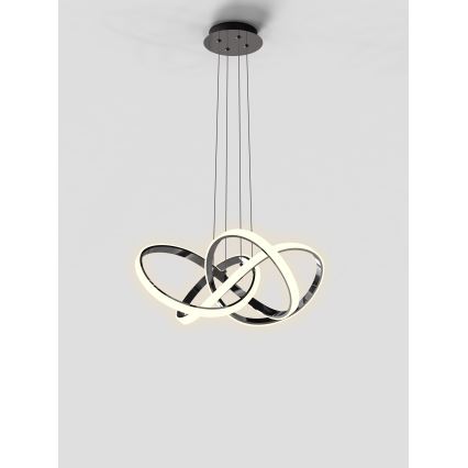 Wofi 6134-105L - LED Dimmelhető csillár zsinóron INDIGO LED/50W/230V fekete/fényezett króm