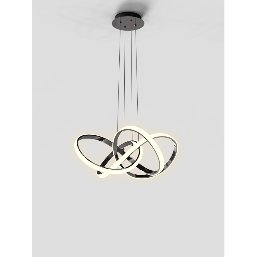 Wofi 6134-105L - LED Dimmelhető csillár zsinóron INDIGO LED/50W/230V fekete/fényezett króm