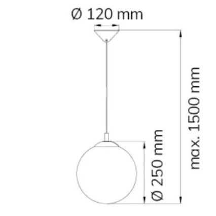Wofi 6248.01.10.0250 - Csillár zsinóron POINT 1xE27/60W/230V á. 25 cm