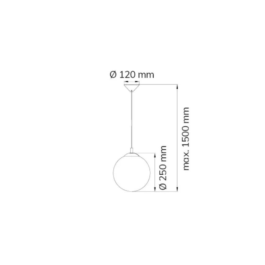 Wofi 6248.01.10.0250 - Csillár zsinóron POINT 1xE27/60W/230V á. 25 cm
