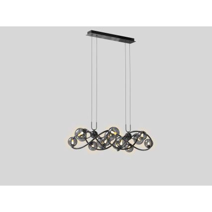 Wofi 7014-1405 - LED Csillár zsinóron NANCY 14xG9/3,5W/230V fekete/fényezett króm