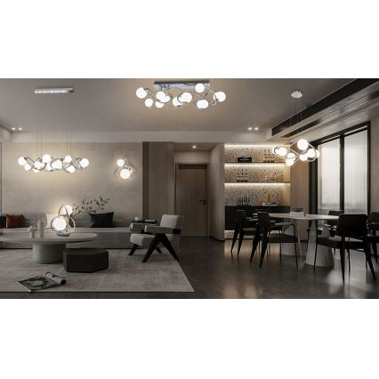 Wofi 7014-807 - LED Csillár zsinóron NANCY 8xG9/3,5W/230V fényezett króm