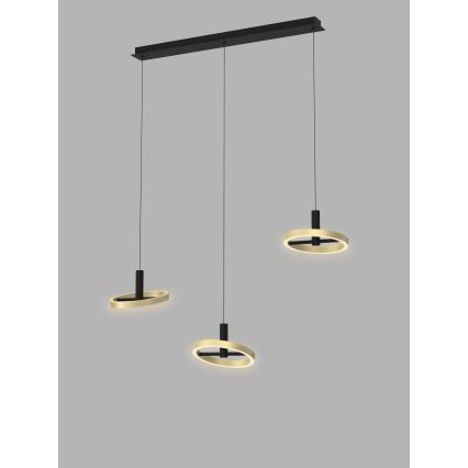 Wofi 7016-304 - LED Dimmelhető csillár zsinóron BREST LED/26W/230V fekete/arany