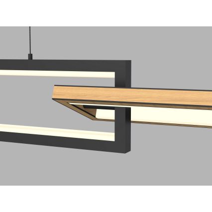 Wofi 7022-306- LED Dimmelhető csillár zsinóron MATERA LED/30W/230V fekete/barna