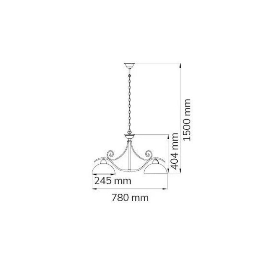Wofi 7128.02.09.0000 - Csillár láncon LACCHINO 2xE27/60W/230V