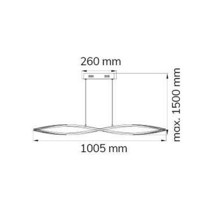 Wofi 7152.02.01.6000 - LED Fényerőszabályozható függeszték IDANA 2xLED/13,5W/230V