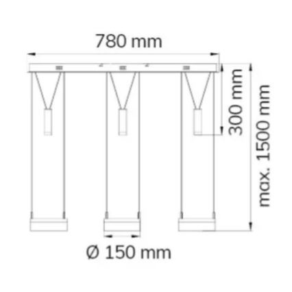 Wofi 7263.06.54.6000 - LED dimmelhető függeszték zsinóron JETTE 3xLED/7,5W/230V + 3xLED/1W
