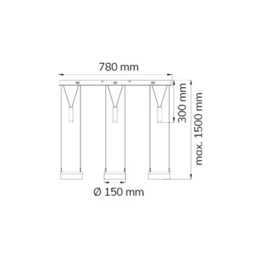 Wofi 7263.06.54.6000 - LED dimmelhető függeszték zsinóron JETTE 3xLED/7,5W/230V + 3xLED/1W