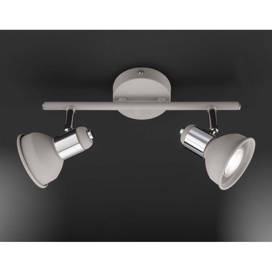 Wofi 784102509000 - Spotlámpa ISABEL 2xGU10/28W/230V szürke
