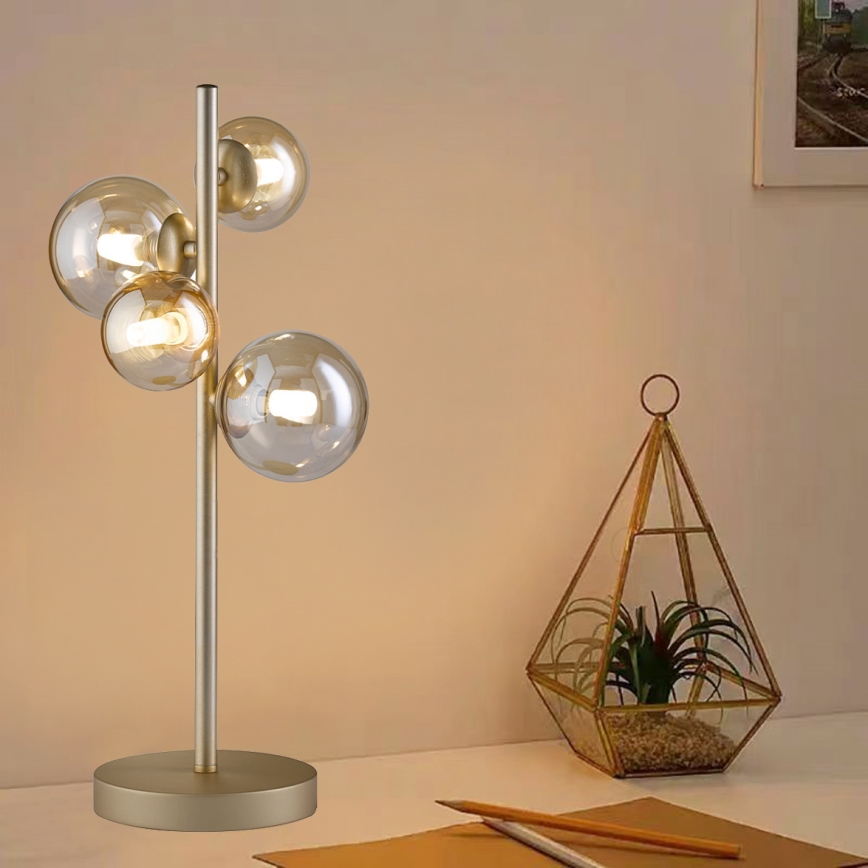 Wofi 8014.04.14.9000 - LED Asztali lámpa VILLA 4xG9/3W/230V arany