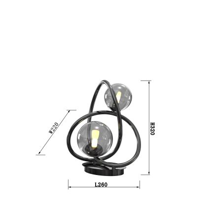 Wofi 8014-205 - LED Asztali lámpa NANCY 2xG9/3,5W/230V fekete/fényezett króm