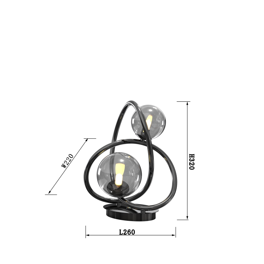 Wofi 8014-205 - LED Asztali lámpa NANCY 2xG9/3,5W/230V fekete/fényezett króm