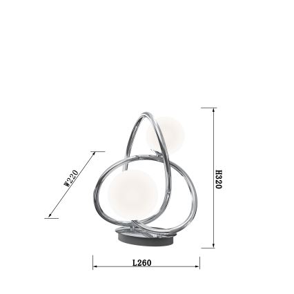 Wofi 8014-207 - LED Asztali lámpa NANCY 2xG9/3,5W/230V fényezett króm