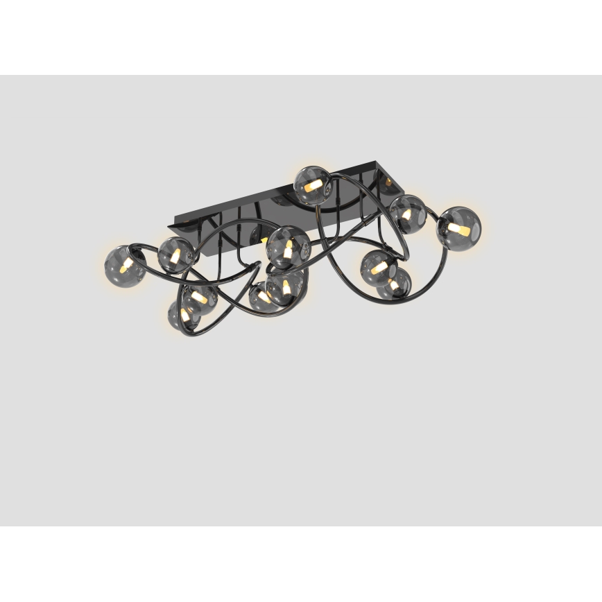 Wofi 9014-1205 - LED Felületre szerelhető csillár NANCY 12xG9/3,5W/230V fekete/fényezett króm