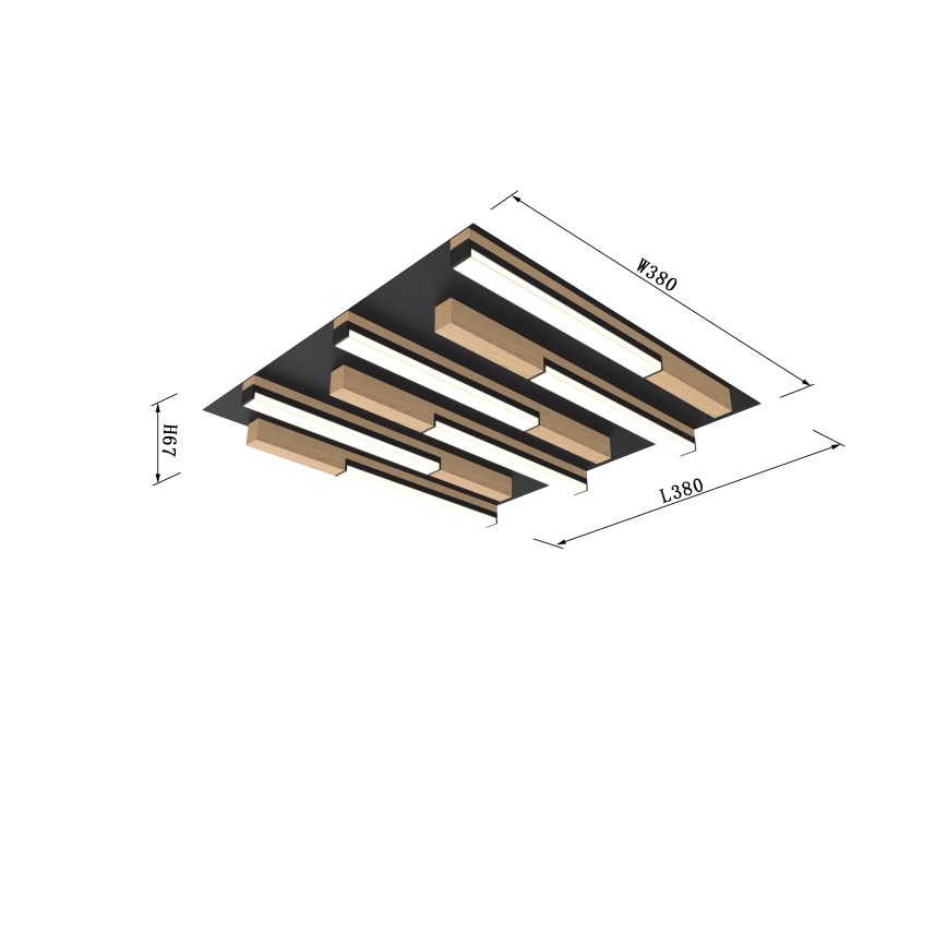 Wofi 9031-606 - LED dimmelhető mennyezeti lámpa PALERMO LED/26W/230V kaucsukfa