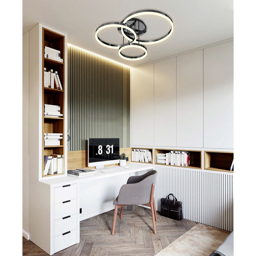 Wofi 9049-405 - LED dimmelhető mennyezeti lámpa PERPIGNAN LED/51W/230V fekete/fényes króm