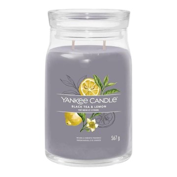 Yankee Candle - Illatos gyertya BLACK TEA & LEMON nagy 567g 60-90 óra