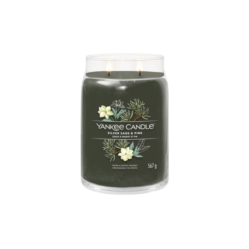 Yankee Candle - Illatos gyertya SILVER SAGE & PINE nagy 567g 60-90 óra.