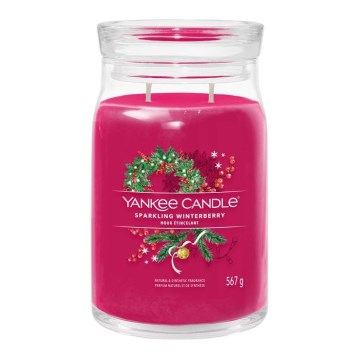 Yankee Candle - Illatos gyertya SPARKLING WINTERBERRY nagy 567g 60-90 óra.