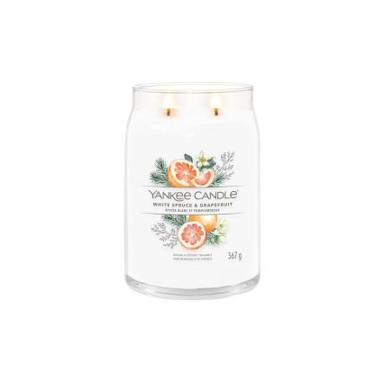 Yankee Candle - Illatos gyertya WHITE SPRUCE & GRAPEFRUIT nagy 567g 60-90 óra