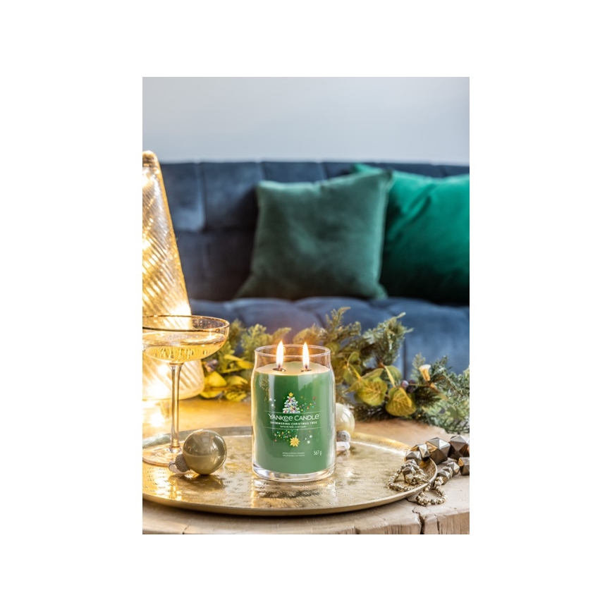 Yankee Candle - SHIMMERING CHRISTMAS TREE illatos gyertya nagy 567g 60-90 óra