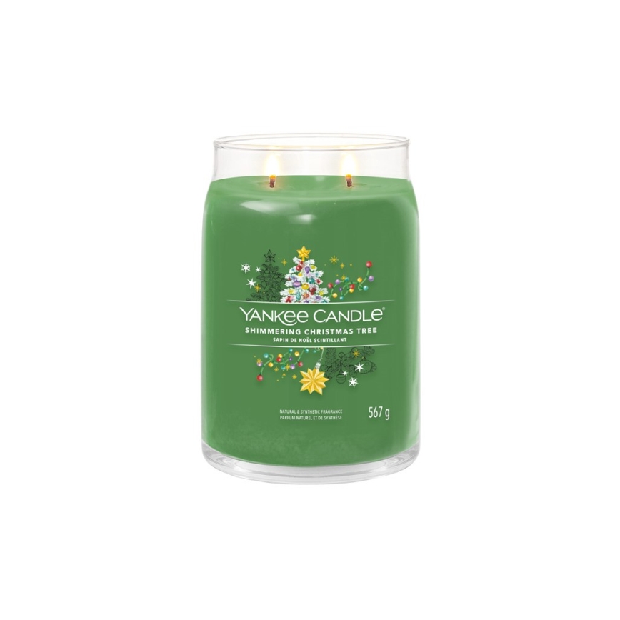 Yankee Candle - SHIMMERING CHRISTMAS TREE illatos gyertya nagy 567g 60-90 óra