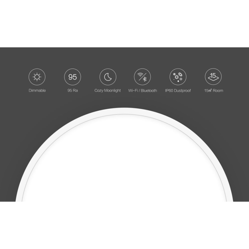 Yeelight - LED Dimmelhető lámpa CEILING LED/28W/230V Wi-Fi Bluetooth CRI 95 + távirányítás