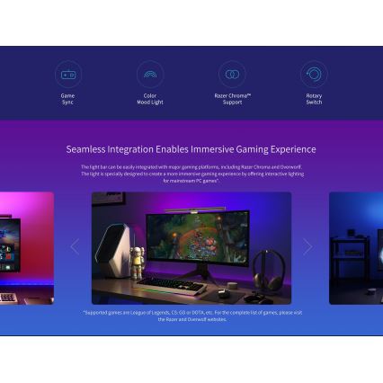 Yeelight - LED RGB Dimmelhető monitorvilágítás LED/10W/230V IP50 CRI95