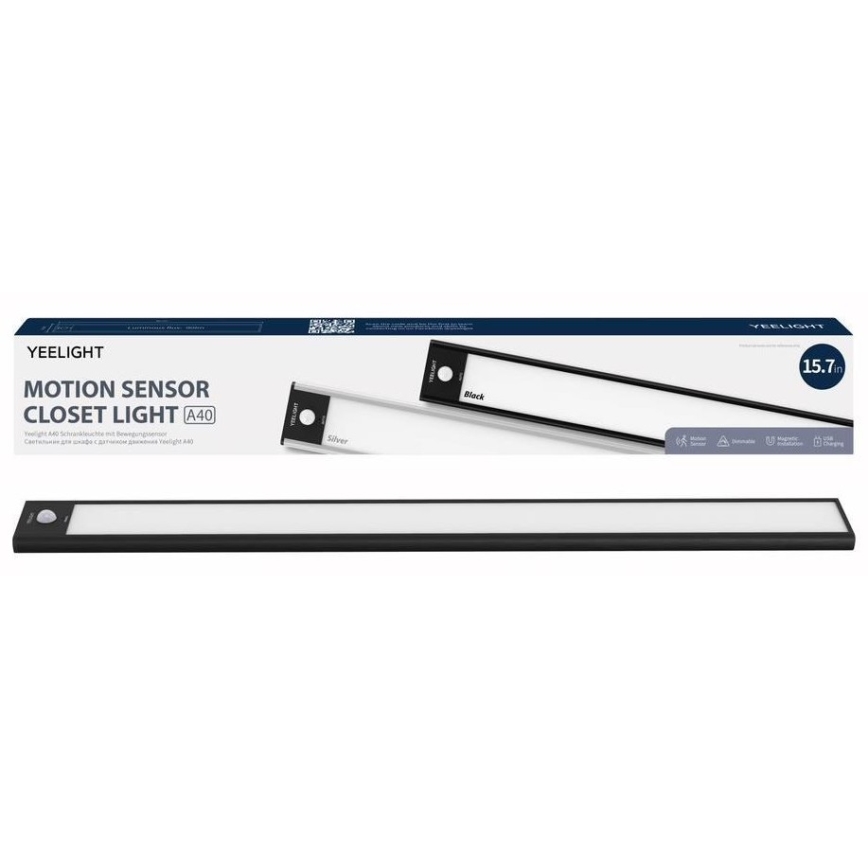 Yeelight - LED tölthető bútorvilágítás érzékelővel LED/2,3W/1500 mAh 2700K 40 cm fekete