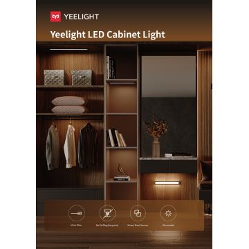 Yeelight - LED Dimmelhető újratölthető bútorvilágítás érzékelővel LED/2,4W/2200 mAh 4000K 60 cm ezüst